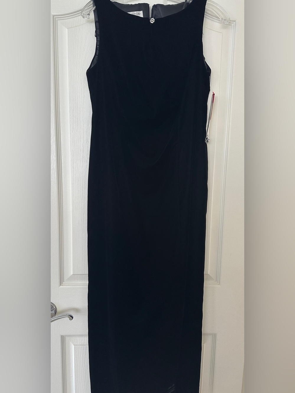 Maggy London Black Velvet Evening Dress